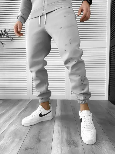 Trening barbati slim fit gri Pantaloni + Hanorac K023 Z14